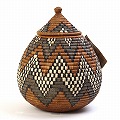 ズールーバスケット壺 UKHAMBA 蓋付き DOXZX 28_29 2502 一点物