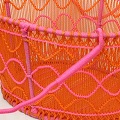 ワイヤーナイロン楕円 自転車カゴ(引っ掛けタイプ)-01 ピンク