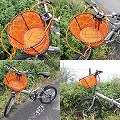 ワイヤーナイロン楕円 自転車カゴ(装着システム別売り)-02 焦げ茶