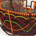 ワイヤーナイロン楕円 自転車カゴ(装着システム別売り)-02 焦げ茶