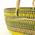 ボルガバスケット 楕円底 横長 透かし 黄緑