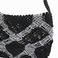ナイロンバッグ 透かし格子柄 ワンハンドル 黒グレー 24SS一点物 @6000→4800