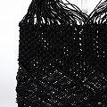 ナイロンバッグ 波透かし 黒 25SS一点物