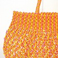 ナイロンバッグ やわらか透かし編み ピンク黄 25SS一点物