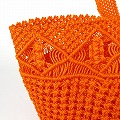 ナイロンバッグ ワンハンドル ダイヤ柄 オレンジ 25SS一点物