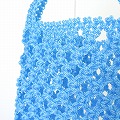 ナイロンバッグ ワンハンドル 格子透かし 水色 25SS一点物