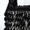 ナイロンバッグ 結び透かし ハンドル格子柄 黒 25SS一点物