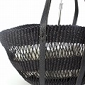 ニャリガバスケット 楕円底 2本透かし 黒平革ハンドル 黒 25SS一点物