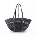 ニャリガバスケット 楕円底 2本透かし 黒平革ハンドル 黒 25SS一点物