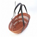 ニャリガバスケット 楕円底 2本透かし 黒平革ハンドル サーモン 25SS一点物