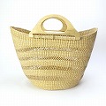 ニャリガバスケット ニケフォルム4本透かし 木製ハンドル ナチュラル 25SS一点物