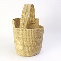 ニャリガバスケット 丸底 段差カゴ 太ハンドル ナチュラル 25SS一点物