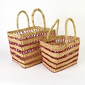 ボルガ四角透かしカゴ 大 ナチュラルピンク 25SS一点物 @12000→9600円