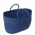 【受注商品】ニャリガバスケット 楕円底たっぷりカゴ インディゴ