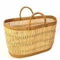 【受注商品】ニャリガバスケット 楕円底縦長透かし4本カゴ キャメルナチュラル