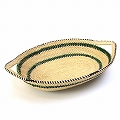 【受注商品】ボルガ楕円皿 ハンドル付き 大 ナチュラル黒緑