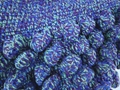アクリル毛糸編みバッグ デコBourse  キャミx芋虫  大 青系