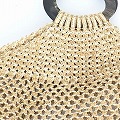 サイザルラフィアマクラメバッグ 牛角ハンドル