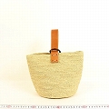ラフィアかぎ編みバッグ 細編丸底牛角リング NAT