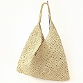 ラフィアかぎ編みバッグ 折り紙透かし NAT