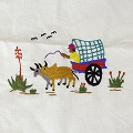 刺繍トートバッグ マダガスカル 小 牛車 24SS一点物 @4800→3840