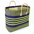 サイザルバッグ ボーダー 青緑 25SS一点物 @9100→7280円