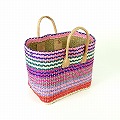 サイザルバッグ ボーダーマルチカラー ピンク 25SS一点物 @7900→6320円