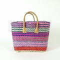 サイザルバッグ ボーダーマルチカラー ピンク 25SS一点物 @7900→6320円