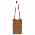ラフィアかぎ編みポシェット 縦長方形 ピンクベージュ 25SS一点物 @8500→6800円