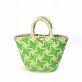 【受注商品】ストローかご 星柄 小 黄緑