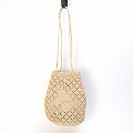 【受注商品】ラフィアバッグ 丸底波柄 中 NAT