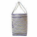 水草かご 長方形ストライプ文字入 青NAT
