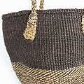 サイザルバッグ共手9インチ ハーフバナナミックス 濃茶