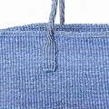 サイザルバッグ共手無地四角底トート サックス