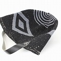 アクリルxサイザルバッグ9インチ モロカンダイヤ モノトーン 平革ストラップ黒　1点もの