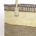 サイザルバッグ共手10x12 ミックススタンディング バナナxグレーx生成