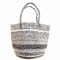 プラスチックサイザルバッグ共手10インチ スタンディングミックス シルバーx白xグレーサイザル