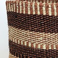 サイザル伝統シンプル柄インテリアかご 焦げ茶