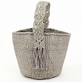 サイザルバッグ9インチ グレー サイザルマクラメハンドルグレー