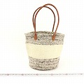 羊毛サイザルバッグ10インチ 丸革ハンドル茶 ワンボーダー 生成 20SS一点 @8800→7040円