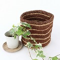 【SALE】草木染バオバブインテリアかご8インチ ソイルx生成 @5500→3000