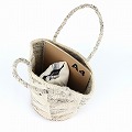 オール羊毛サイザルバッグ共手9x11 フラッグ 生成xミックスグレー