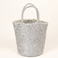 プラスチックサイザルバッグ共手8x10 ムツリマ編み プラチナ