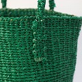 プラスチックサイザルバッグ共手 ミニ 無地 緑