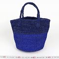 羊毛サイザルバッグ共手9インチ ツートーン 青x濃紺