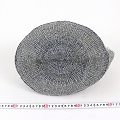 羊毛プラサイザルバッグ共手12インチ ボーダー ダークグレーxシルバーx生成