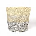 プラスチックサイザルかご8x9 シルバーxクリアx生成サイザル