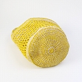 サイザルタイダイ透かし編みバッグ8x10 ワンハンドル 生成黄
