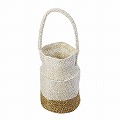 プラスチックサイザルバッグ6x8 ミルク缶 ツートーン ワンハンドル ゴールドxクリア クリアハンドル
