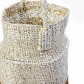 プラスチックサイザルバッグ6x8 ミルク缶 ツートーン ワンハンドル ゴールドxクリア クリアハンドル
